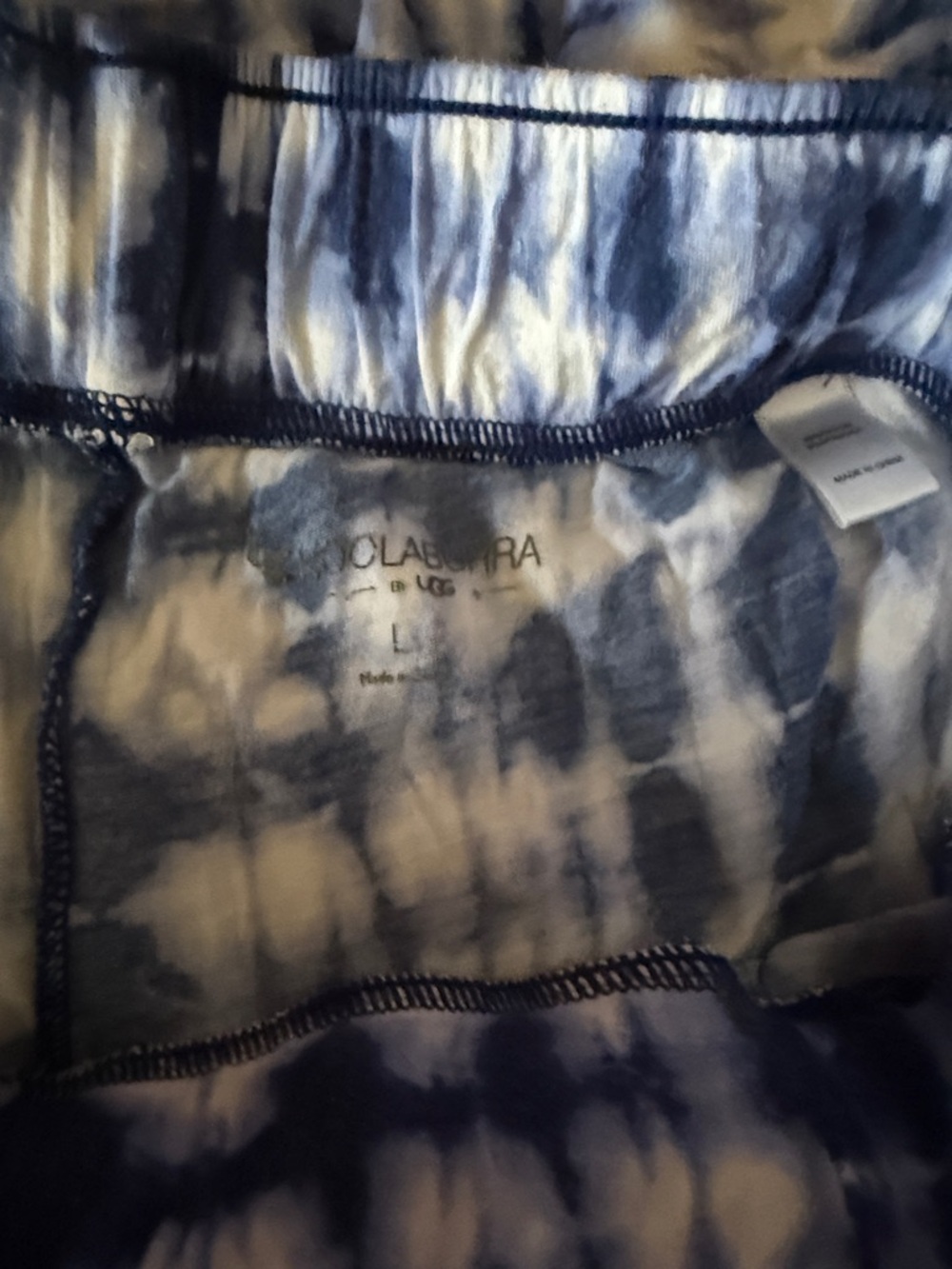 Koolaburra Navy and White Tie-Dye short sleeve and pant pjs - Picture 3 of 3